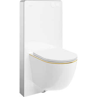 Mexen WC sada k montáži na povrch, pneumatický rám Tex Air G s mísou Madox a sedátkem s tlumeným dovíráním, bílá - 615030154000A-20