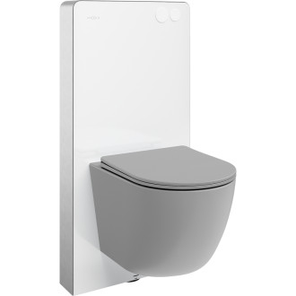 Mexen WC sada k montáži na povrch, pneumatický rám Tex Air G s mísou Lena a sedátkem s tlumeným dovíráním, bílá/zlatá - 615030224005A-20