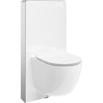 Mexen WC sada k omítce, pneumatický rám Tex Air G s mísou Lena a sedátkem s tlumeným dovíráním, světle šedá matná