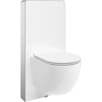 Mexen WC sada k montáži na povrch, pneumatický rám Tex Air G s mísou Lena a sedátkem s tlumeným dovíráním, bílá - 615030220300A-20