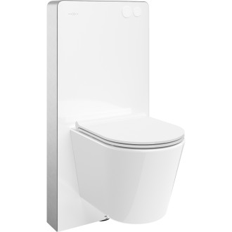 Mexen WC sada k montáži na povrch, pneumatický rám Tex Air G s mísou Rico a sedátkem s tlumeným dovíráním, bílá - 615030720300A-20