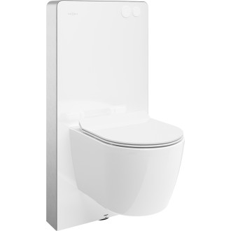 Závěsná toaleta Mexen, pneumatický rám Tex Air G s mísou Carmen 2.0 a sedátkem s tlumeným dovíráním, bílá - 61503088L4000A-20