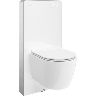 Mexen WC sada k montáži na povrch, pneumatický rám Tex Air G s mísou Carmen a sedátkem s tlumeným dovíráním, bílá - 615030884000A-20