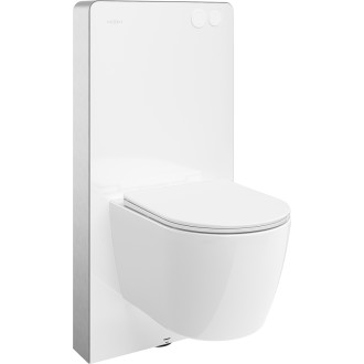 Mexen WC sada k omítce, pneumatický rám Tex Air G s mísou Carmen Tornado a sedátkem s tlumeným dovíráním, bílá