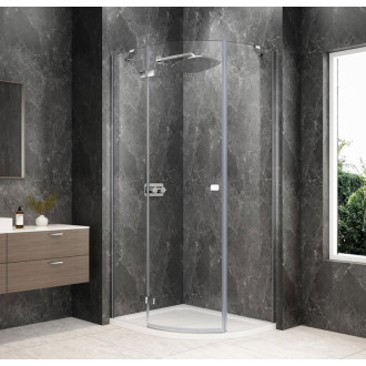 GLOBE CHROME čtvrtkruhový sprchový kout 900x800mm, čiré sklo, levé GB2980LC