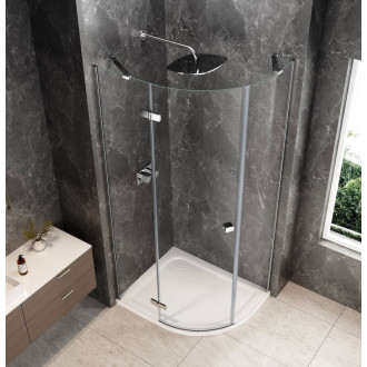 GLOBE CHROME čtvrtkruhový sprchový kout 900x800mm, čiré sklo, levé GB2980LC