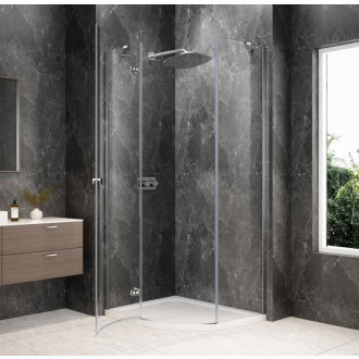 GLOBE CHROME čtvrtkruhový sprchový kout 900x800mm, čiré sklo, levé GB2980LC