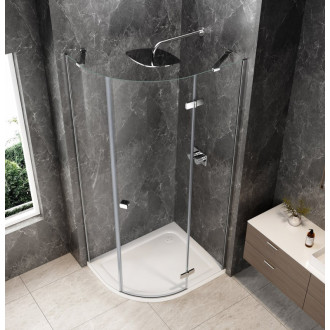 GLOBE CHROME čtvrtkruhový sprchový kout 900x800mm, čiré sklo, pravé GB2980RC