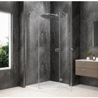 GLOBE CHROME čtvrtkruhový sprchový kout 900x800mm, čiré sklo, pravé GB2980RC