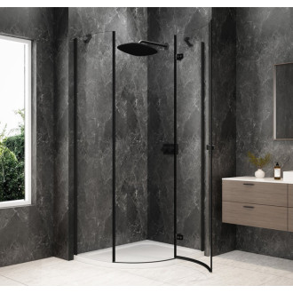 GLOBE BLACK čtvrtkruhový sprchový kout 900x800mm, čiré sklo, pravé GB2980RB