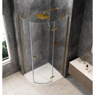 GLOBE GOLD MATT čtvrtkruhový sprchový kout 900x800mm, čiré sklo, pravé GB2980RG