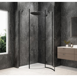 GLOBE GUN METAL čtvrtkruhový sprchový kout 900x800mm, čiré sklo, pravé GB2980RGM