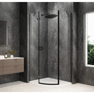 GLOBE GUN METAL čtvrtkruhový sprchový kout 1000x800mm, čiré sklo, levé GB2180LGM