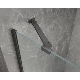 GLOBE GUN METAL čtvrtkruhový sprchový kout 1000x800mm, čiré sklo, levé GB2180LGM