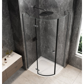 GLOBE GUN METAL čtvrtkruhový sprchový kout 1000x800mm, čiré sklo, levé GB2180LGM