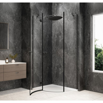 GLOBE GUN METAL čtvrtkruhový sprchový kout 1000x800mm, čiré sklo, levé GB2180LGM