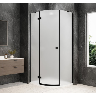 GLOBE BLACK čtvrtkruhový sprchový kout 900x800mm, matné sklo, levé GB2980MLB