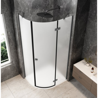 GLOBE GUN METAL čtvrtkruhový sprchový kout 900x800mm, matné sklo, pravé GB2980MRGM