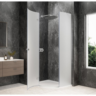 GLOBE CHROME čtvrtkruhový sprchový kout 1000x800mm, matné sklo, levé GB2180MLC