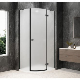 GLOBE GUN METAL čtvrtkruhový sprchový kout 1000x800mm, matné sklo, pravé GB2180MRGM