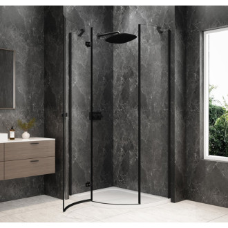 GLOBE BLACK čtvrtkruhový sprchový kout 1000x900mm, čiré sklo, levé GB2190LB