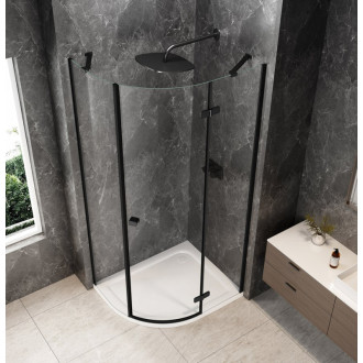 GLOBE BLACK čtvrtkruhový sprchový kout 1000x900mm, čiré sklo, pravé GB2190RB