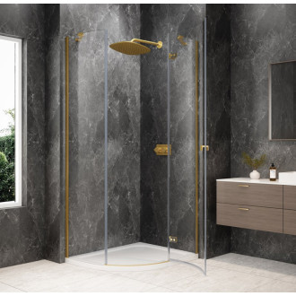 GLOBE GOLD MATT čtvrtkruhový sprchový kout 1000x900mm, čiré sklo, pravé GB2190RG