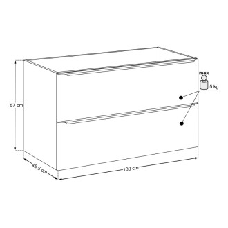 Comad SOMBRA GREEN 82-100-46-2S Skříňka pod umyvadlo 100 cm 2 zásuvky