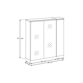 Comad SET-SOG 80CM MC Nábytková sestava 80 cm se zrcadlovou skříňkou a horní skříňkou