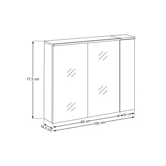 Comad SET-SOG 100CM MC UC Nábytková sestava 100 cm se zrcadlovou skříňkou a horní skříňkou
