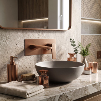 Rea Joe Brush Copper PREMIUM Podomítková vanová baterie REA-B4509