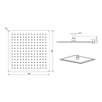SLIM hlavová sprcha, 300x300mm, gun metal SL181GM
