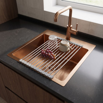 Rea Leo 40 Brush Copper Ocelový dřez se sadou příslušenství 3 ks KPL-06137