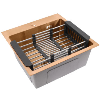 Rea Leo 40 Brush Copper Ocelový dřez se sadou příslušenství 3 ks KPL-06138