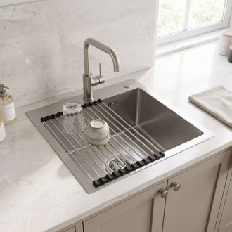 Rea Leo 40 Brush Nickel Ocelový dřez se sadou příslušenství 3 ks KPL-06039