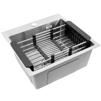 Rea Leo 40 Brush Nickel Ocelový dřez se sadou příslušenství 3 ks KPL-06040