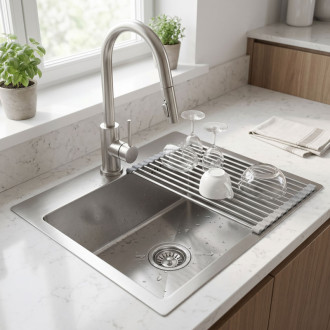 Rea Leo 50 Brush Nickel Ocelový dřez se sadou příslušenství 3 ks KPL-06044