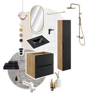 Comad OCEAN BLACK 82-90-2S Koupelnová skříňka se zásuvkami 90 cm