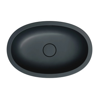 Omnires SHELL M+ umyvadlo pod desku, 54x34 cm, lávově černá matná SHELL540UPBLV