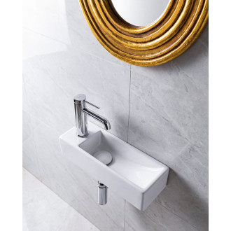 AQUA MINI keramické umývátko 38x14cm, otvor pro baterii vlevo, bílá AR446