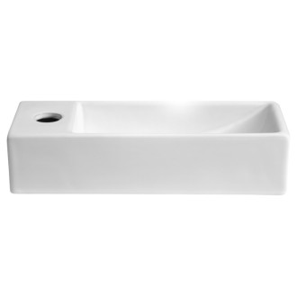 AQUA MINI keramické umývátko 38x14cm, otvor pro baterii vlevo, bílá AR446