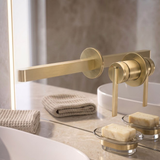 Rea Grace Brush Gold Podomítková umyvadlová baterie REA-B4461