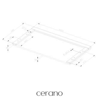 CERANO - Doska pod umývadlo Navira Pro - antracitová - 100x3,6x46 cm