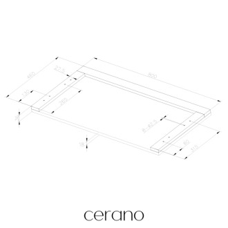 CERANO - Doska pod umývadlo Navira Pro - antracitová - 80x3,6x46 cm