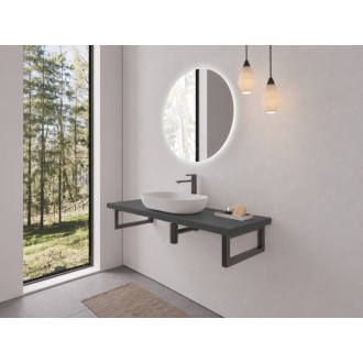 CERANO - Doska pod umývadlo Navira Pro + 2 konzoly pod dosku - antracitová - 100x3,6x46 cm