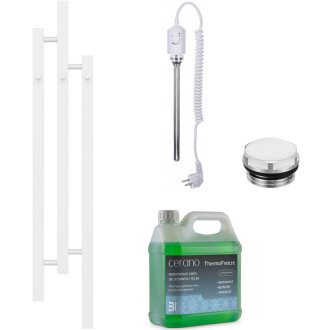 CERANO - Súprava elektrického kúpeľňového radiátora Fabiano - 300W - lesklá biela - 1200x220 mm