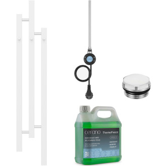 CERANO - Kúpeľňová elektrická radiátorová súprava Fabiano - WIFI - 300W - biela lesklá - 1200x220 mm