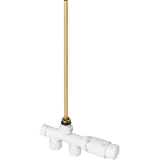 CERANO - Súprava kúpeľňového radiátora Fabiano - kombinované vykurovanie, Wi-Fi tyč - bočné jednobodové pripojenie - 300W - biela lesklá - 1200x220 mm