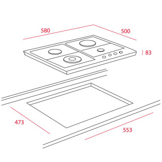 Teka rustikální plynový panel EH 60 4G AI ALTR smetanová VÝSTAVKA