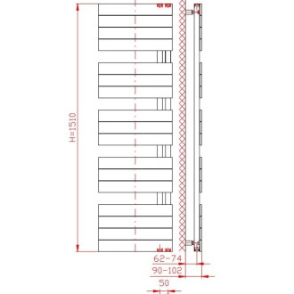 Radiátor Thermal Trend koupelnový "DHR" 750x1510 ANTRACIT